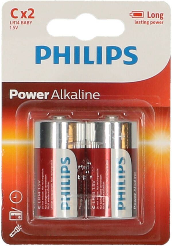 Philips powerlife batterijen LR14 C 2 stuks Batterijen
