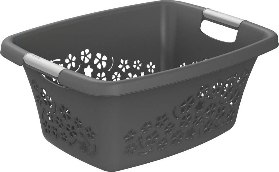 Coppens Rotho wasmand 12 liter flowers antraciet