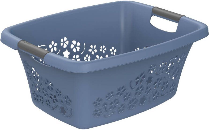 Coppens Rotho wasmand 12 liter flowers blauw