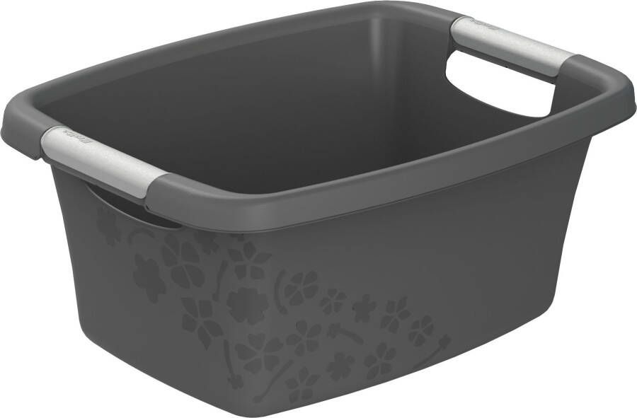 Coppens Rotho wasmand 25 liter flowers antraciet