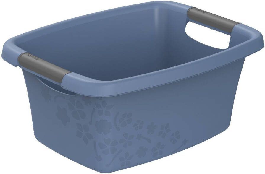 Coppens Rotho wasmand 25 liter flowers blauw