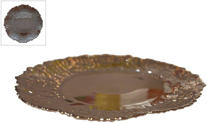 Coppens Schaal Tira bloem bruin glas