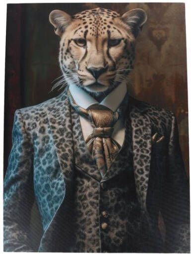 Coppens Schilderij Gentlemen Panter zwart canvas hout