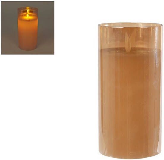 Coppens Sfeerverlichting Bianca L amber LED glas 7 5x7 5x15cm 3x AAA excl. batterij