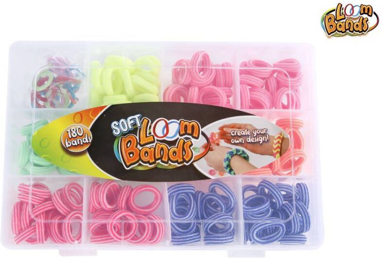 Coppens Soft Loom Bands met 180 soft looms en 15 clips