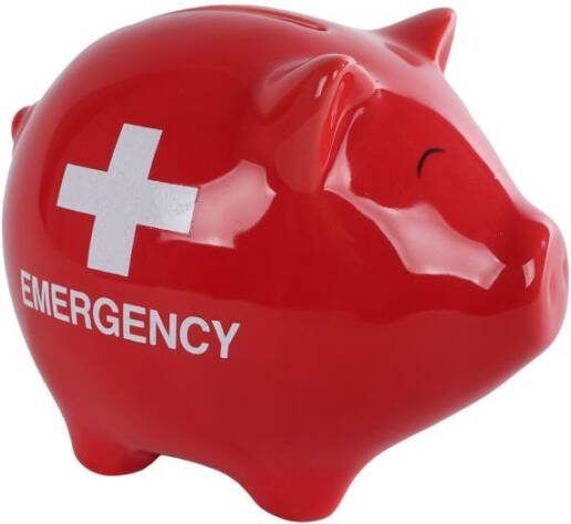 Coppens Spaarpot Pig Emergency rood aardew 11 3x9x9cm