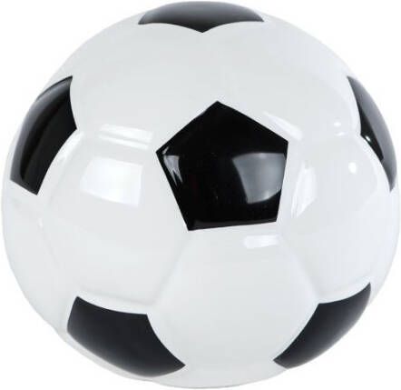 Coppens Spaarpot voetbal zwart wit aardewerk 12x12x10 cm