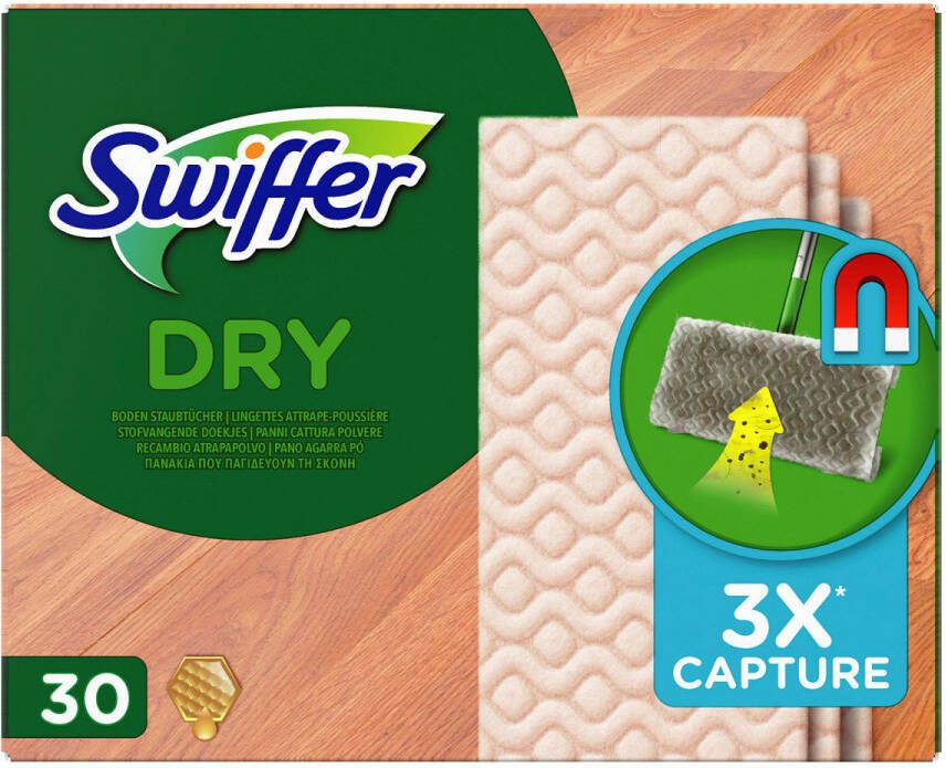 Swiffer Sweeper droge vloerdoekjes met bijenwas voor parket navulling 30