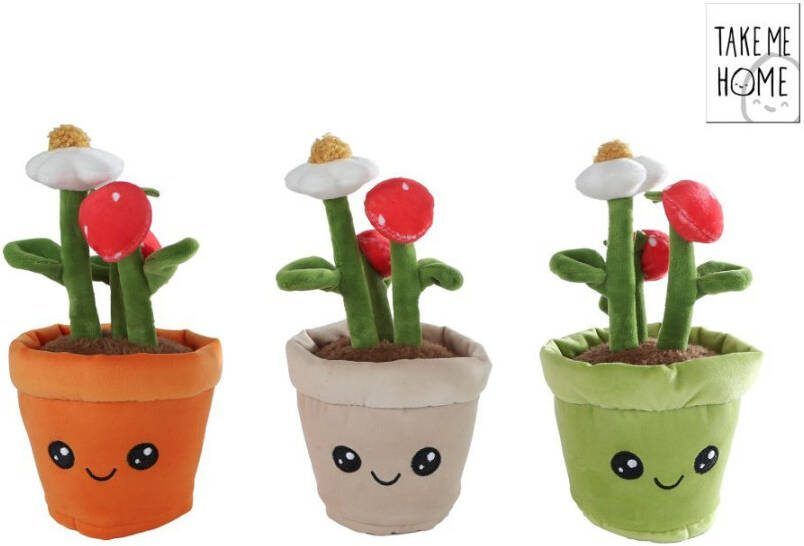 Coppens Take Me Home plant pluche aardbeienplant L 3ass 23 cm