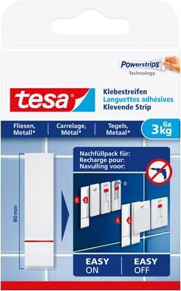Tesa Powerstrips 77761 Voor Tegels En Metaal 3 Kg 6 Stuks