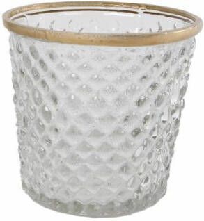 Coppens Theelichth "Maureen" S helder goud facet glas 8x8x8cm