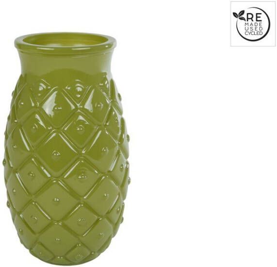 Coppens Vaas Ananas L glossy groen glas 10x10x17cm