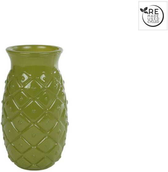 Coppens Vaas Ananas S glossy groen glas 9x9x14 5cm