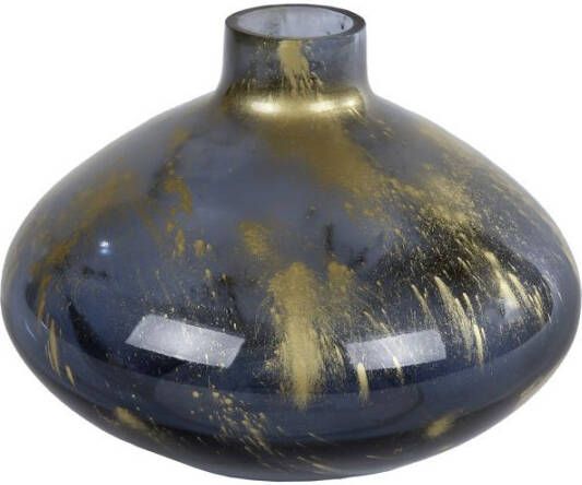 Coppens Vaas Meguino Uvo S zwart goud glas 18x18x13cm