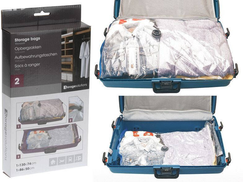 Bathroom Solutions Compressie vacuum opbergzak transparant 2 verschillende maten Opberghoezen