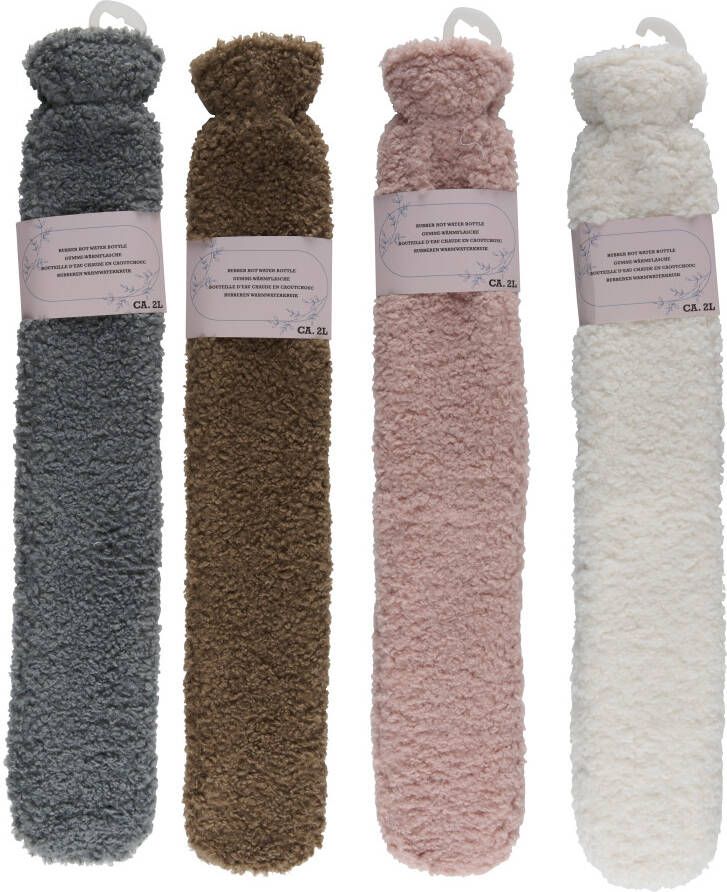 Coppens Warmwaterkruik 1 7 liter teddy overtrek 4ass kleur