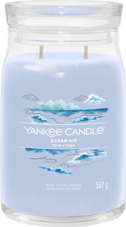 Yankee Candle Geurkaars Large met 2 lonten Ocean Air 16 cm ø 9 cm