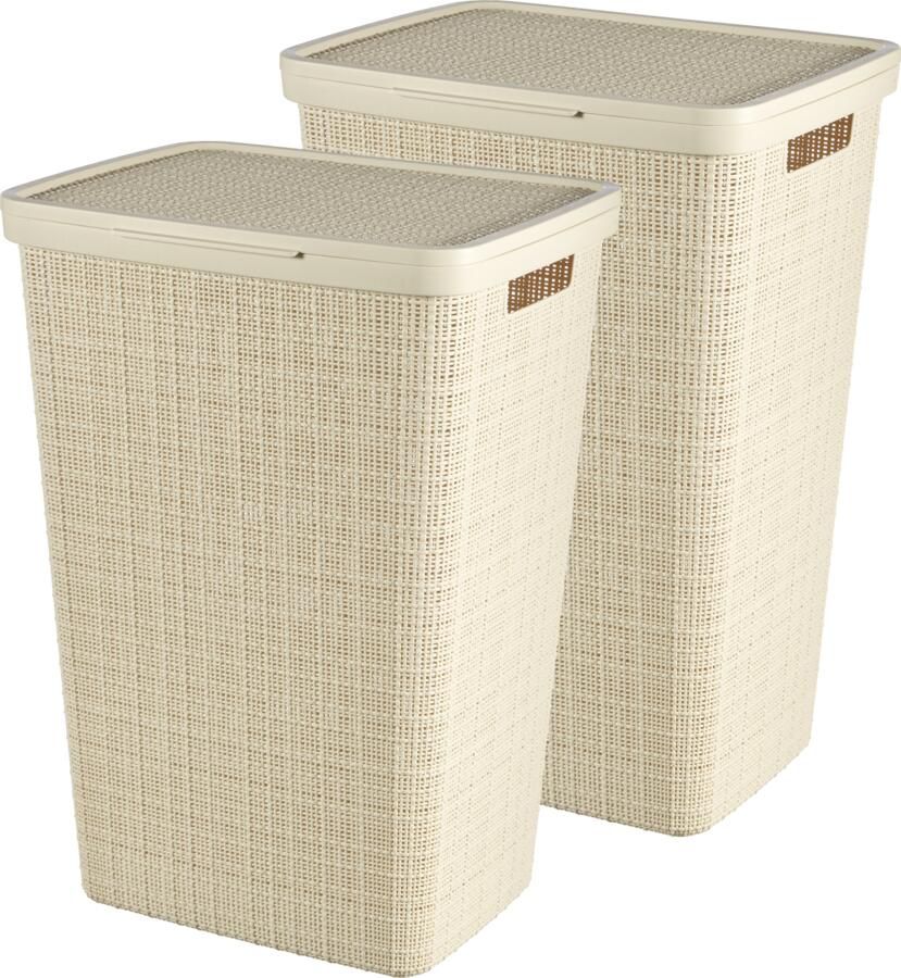 Curver jute wasbox 58 liter offwhite 2 stuks