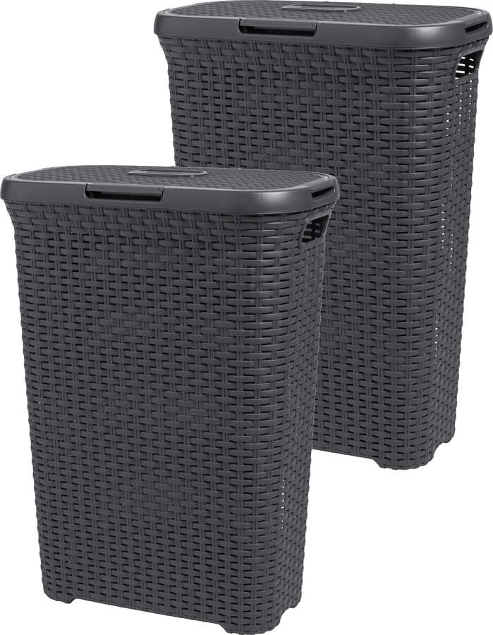 Curver style wasbox 40 liter antraciet 2 stuks