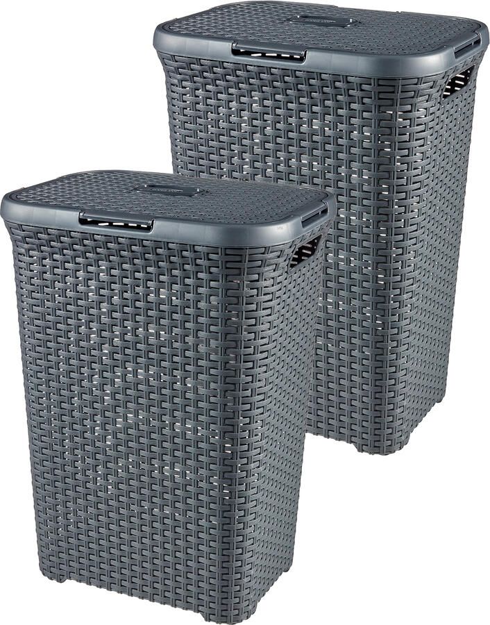 Curver style wasbox 60 liter antraciet 2 stuks