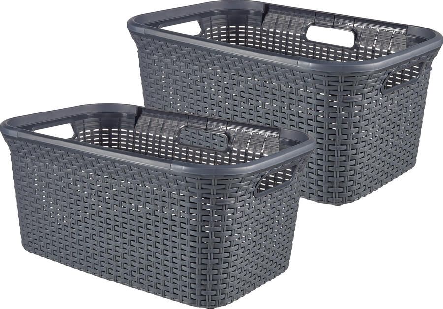 Curver style wasmand 45 liter antraciet 2 stuks