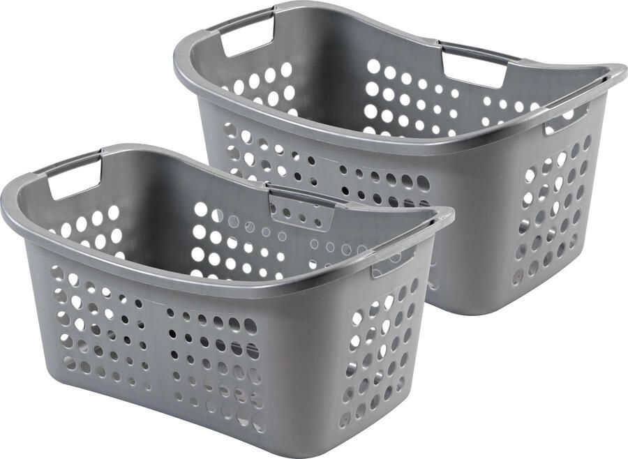 Curver victor wasmand ergo 50 liter zilver 2 stuks