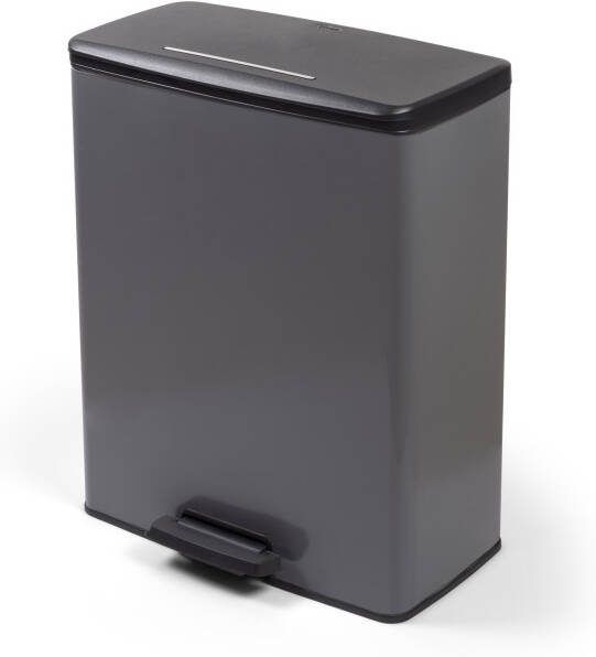 Curver deco bin duo prullenbak 26 liter +26 liter rechthoekig cool grey - Foto 4