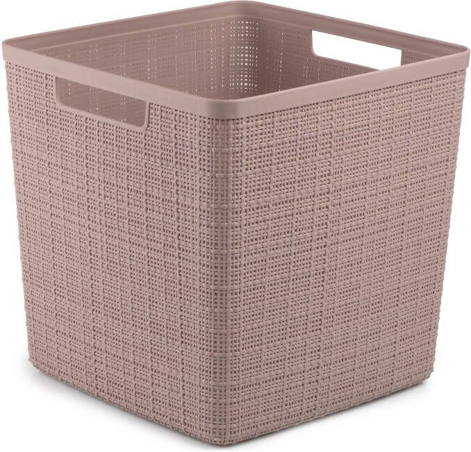 Curver Jute Opbergmand Cube 17 liter 270x280x280mm Roze - Foto 2