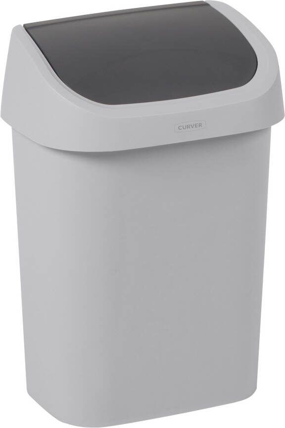 Curver Vuilnisbak Mistral Swing Recycled Pvc Lichtgrijs Antraciet 10l