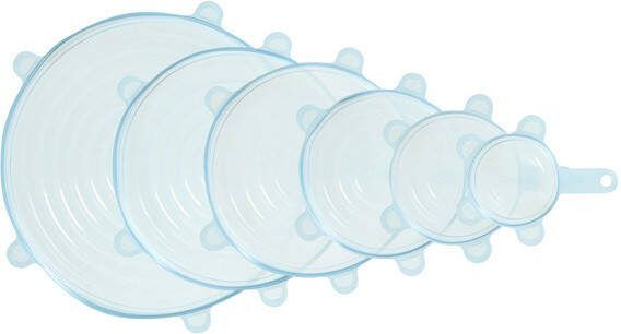 Curver set silicone vershouddeksels 6 stuks