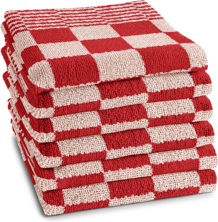 DDDDD 6x keukendoek barbecue 50x55 cm red
