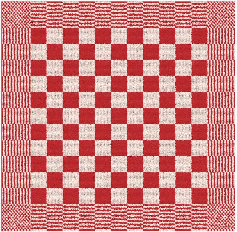 DDDDD Barbeque 6x Keukendoek Set van 6 stuks Katoen Geruit 50x55 cm Rood - Foto 2