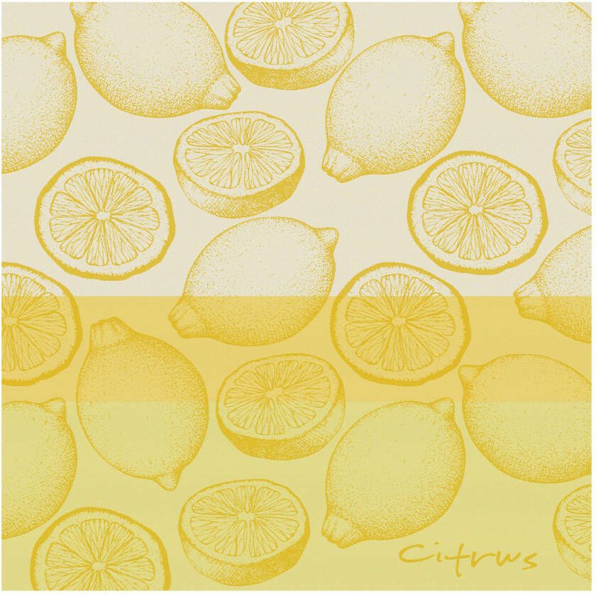 DDDDD theedoek citrus 60x65 cm yellow Brighten up your kitchen with this vibrant citrus-themed tea towel