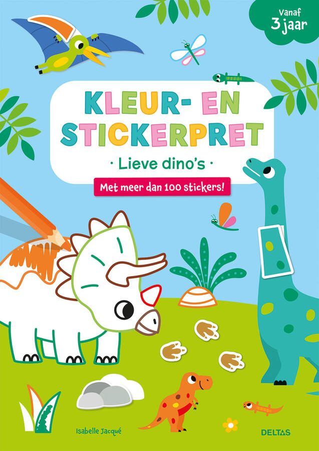Deltas Kleur- en stickerpret Lieve dino's vanaf 3 jaar