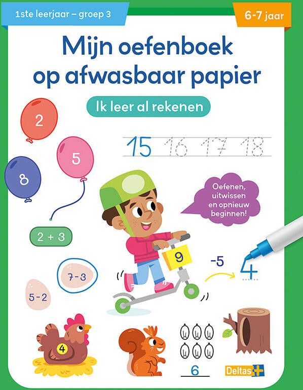 Deltas Mijn oefenboek op afwasbaar papier Ik leer al rekenen 6-7 j.