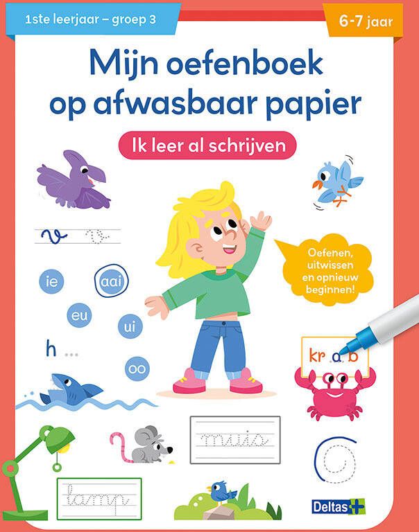 Deltas Mijn oefenboek op afwasbaar papier Ik leer al schrijven 6-7 j.