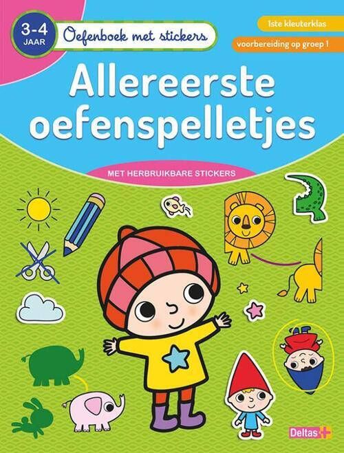 Deltas oefenboek met stickers allereerste oefenspelletjes 3-4 jaar