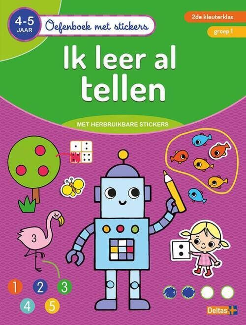 Deltas oefenboek met stickers ik leer al tellen 4-5jaar