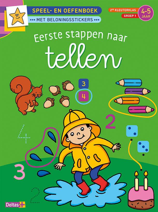 Deltas Speel- en oefenboek met beloningsstickers (4-5 j.) Eerste stappen naar tellen