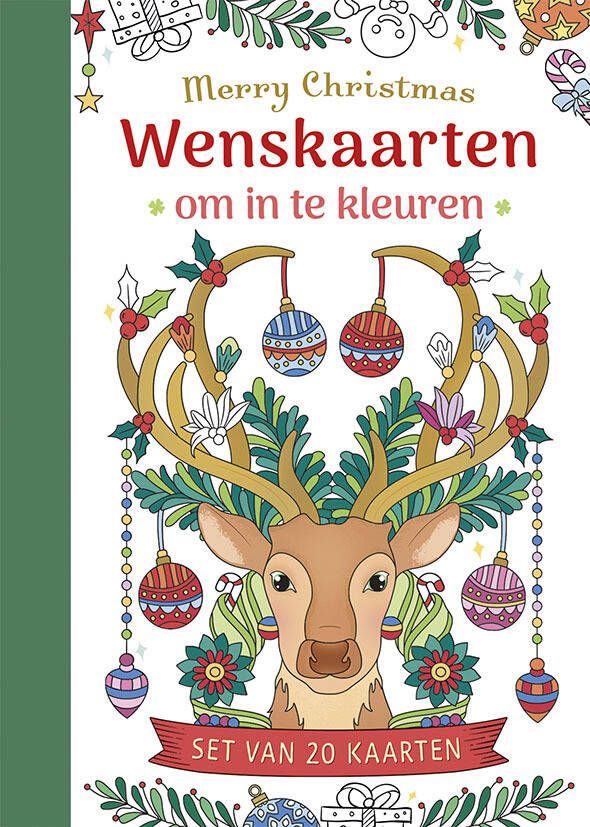 Deltas Wenskaarten om in te kleuren Merry Christmas