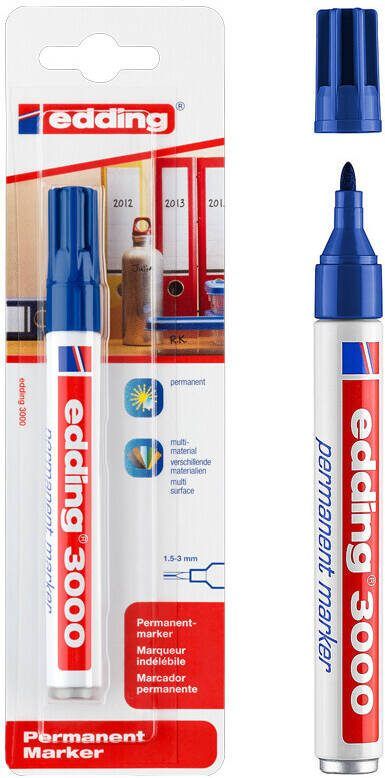 Edding permanent marker 3000 blauw op blister