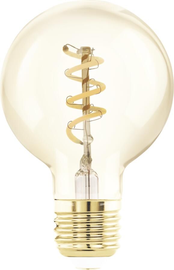 EGLO Ledfilamentlamp Peertje Amber D4 8cm Dimbaar Warm Wit E27 4w