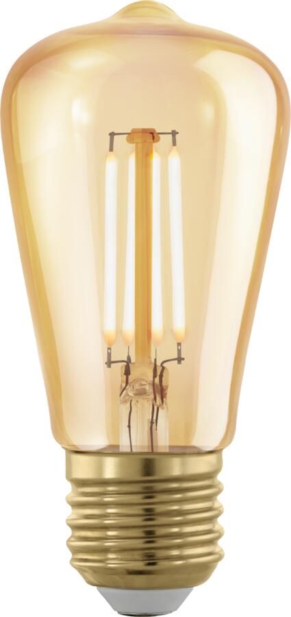EGLO Ledfilamentlamp Edison Amber D4 8cm Warm Wit E27 4w