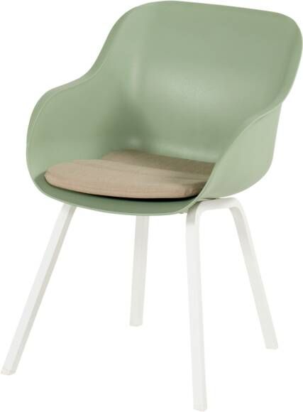 Hartman Le Soleil Element dining stoel wit frame kuip Sage green met taupe kussen