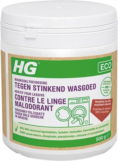 Hg eco wasmiddeltoevoeging tegen stinkend wasgoed