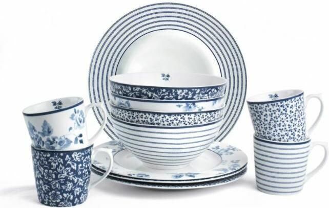 Laura Ashley serviesset 12 delig 4 persoons