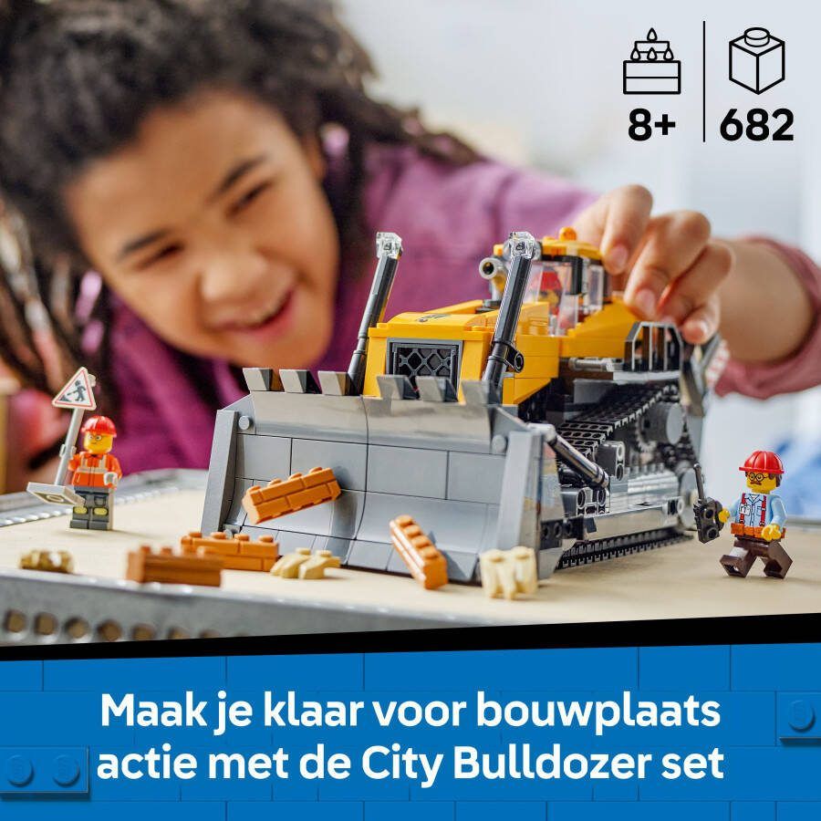 LEGO City Gele Bulldozer Bouwplaatsvoertuig 60466 - Foto 2