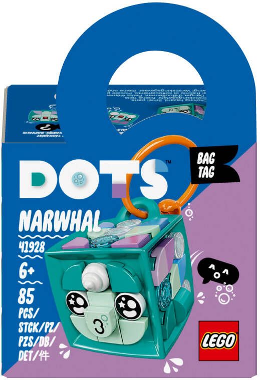 LEGO Dots 41928 bag tag narwhal OP=OP