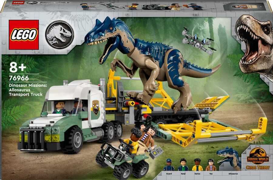 LEGO jurassic world 76966 dinosaurusmissies allosaurus transporttruck