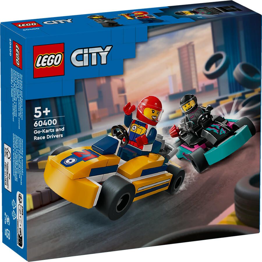 LEGO City Karts en racers Speelgoed Race Auto Set voor Kinderen vanaf 5 Jaar 60400 - Foto 2